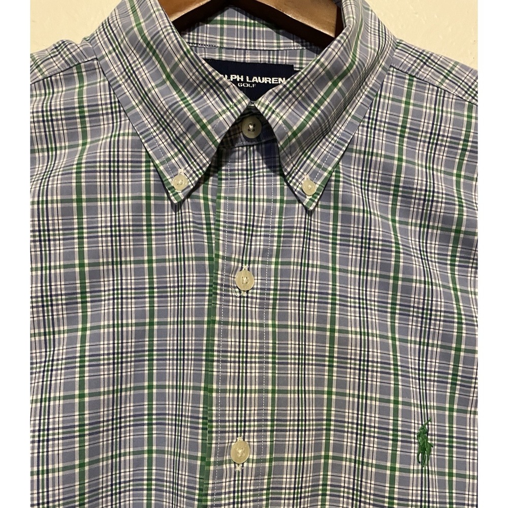 Polo by Ralph Lauren Blue and Green Plaid Button-Down Shirt